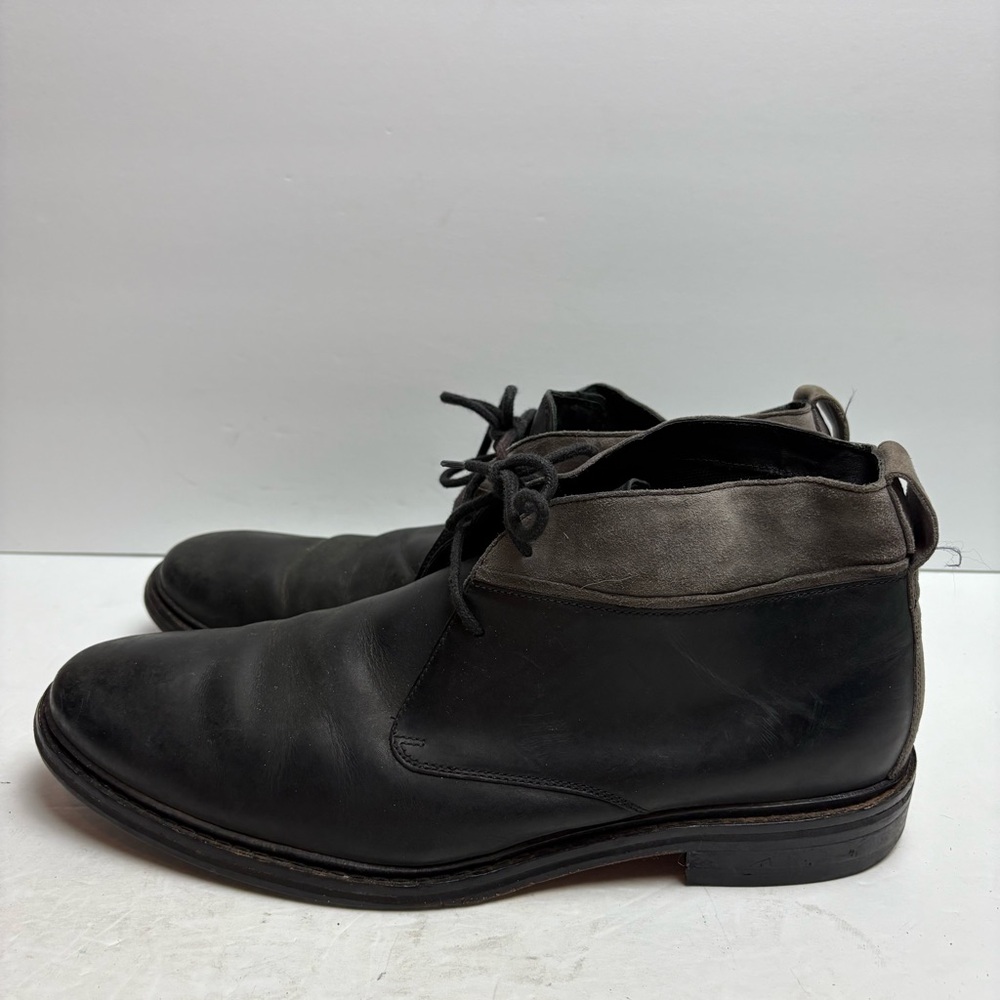 Cole Haan Williams Black Gray Chukka Boots Lace-up Leather Men’s 12 C20917